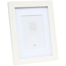 Cadres S66KF1 P1 - Cadre photo avec passe-partout, 20 x 20 cm, pour image de 13 x 13 cm, couleur blanc - Deknudt