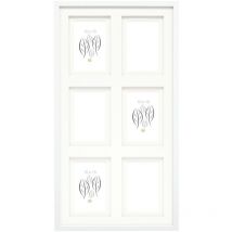 Deknudt - Frames S65KK1 P6 - Marco para 6 fotos, color blanco con doble pasparte, tamaño de la imagen: 10 x 15 cm, madera dm para colgar en varios