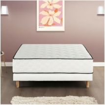 Deko Dream - Détente Ensemble matelas + sommier 140 x 190 cm - Ressorts - 7 zones - 27 cm - Équilibré