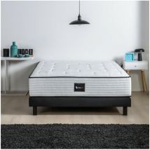 Ensemble matelas + sommier bois massif 160 x 200 - 700 ressorts ensachés - Medium - hotel sanipur - Deko Dream
