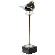 Marmorkristall Figur Tricolor Vogel aus Marmorglas – 18cm x 9cm x 44cm – Deko-Objekt für verschiedene Einrichtungsstile