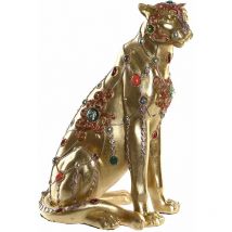 Goldener Leopard Harzfigur – Deko-Objekt – 25,5 x 17 x 33 cm – Mehrfarbig – DKD Home Decor