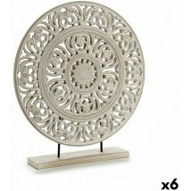 Mandala Dekofigur weiß 7 x 49 x 44 cm (6 Stück)