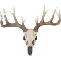 Deko Skull 58cm, Polyresin Hirschgeweih Kopf Trophäe, In-/Outdoor
