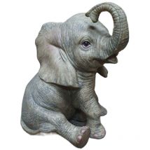 Figur Elefant klein Polyresin 13 x 10,5 x 12 cm grau Dekofigur