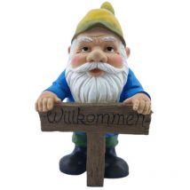 FD - Dekofigur Gartenzwerg Willkommen 43,5 x 23 x 20,5 cm Dekofigur