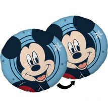 Dekokissen 40 cm Mickey Stars Mickey Mouse Plüsch in Form von blauem Fleece