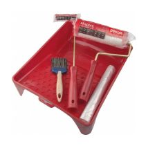 Kit de peinture – Rouleau 20 cm, rouleau 10 cm, pinceau finition, bâche 10 m – DEKOR