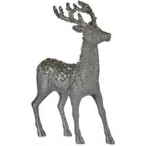 Krist+ - Rentier Dekoration mittel 15 x 45 x 30 cm silber whiteplastic