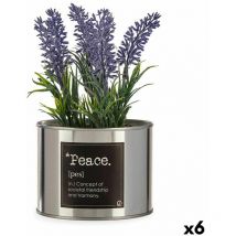 Dekorationspflanze Ibergarden Metall Kunststoff Dose Lavendel 10 X 18 X 10 Cm (6 Stück)
