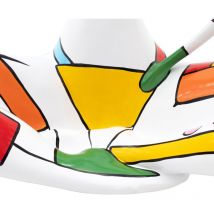 Dekorative Figur Weibliche Silhouette in Lotus-Position Größe m Kuatéh Fiona Feng Shui aus Polyresin 53x26x53 cm Mehrfarbig