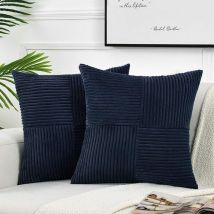 Dekorative Kissenbezüge Für Wohnzimmer-schlafsofa, 2-teilig, Im Boho- Und Landhausstil (60 X 60 Cm) – Marineblau