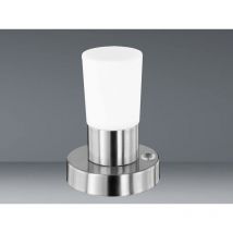Kleine led Tischleuchte dimmbar, Silber matt mit Opalglas Weiß, Höhe 15cm