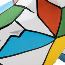 Dekorative Nashornkopffigur Kuatéh aus Polyresin 20x20x16 cm Mehrfarbig