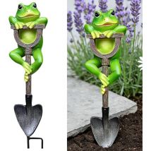 Dekorativer Gartenfrosch, 14,5 Cm Große Grüne Froschfigur, Grüne Froschform, Für Garten, Landschaftsgestaltung, Terrasse, Rasen