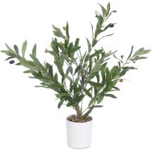 Künstlicher Olivenbaum – 58 cm – Dekoration für Innenräume – Hochwertige Kunststoffpflanze – Pflegeleicht – Ideal für Wohnzimmer, Schlafzimmer, Büro