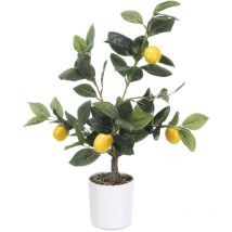 Zitronenbaum – 58 cm – Kunstpflanze – pflegeleicht – ideal für Wohnzimmer, Küche, Büro