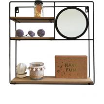 Dekoregal mit kleinem Spiegel, 3 Ablagen, 49 x 41 cm