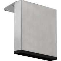 Dekorfuß 100x20 mm mit Kunststoff-Stopfen Möbelfuß l 190 mm Edelstahl gebürstet