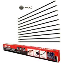 Dekton - drain rod set 12PC drain pipe man hole un blocker cleaner + accessories