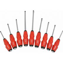 9pc Soft Grip Go Through Screwdriver Set Impact Cap Hammer Thru-Blade Magnetic - Dekton