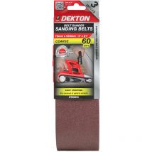 Dekton - Sanding Belts 60 Grit Paint Removal Belt Sander 75mm x 533mm