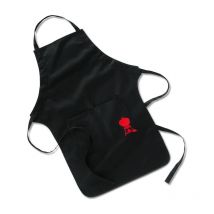 Weber - Delantal de barbacoa negro con parrilla de caldera roja