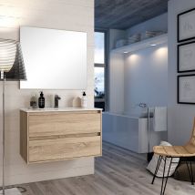 Mediterránea Del Baño - Mueble baño Sandra - Natural - 2 cajones - 80 cm