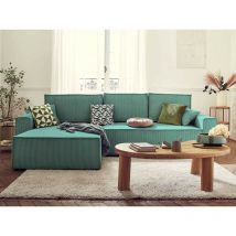 Bestmobilier - Dellia - canapé d'angle réversible convertible - avec coffre - en velours côtelé - 4 places