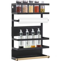 Dello scaffale di stoccaggio del frigorifero della cucina dello scaffale a 5 livelli,Carico 30kg,30×12×46cm,nero
