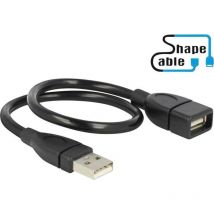 Delock - Câble usb usb 2.0 usb-a mâle, usb-a femelle 0.35 m noir câble col-de-cygne flexible 83498
