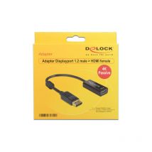 62609 - DisplayPort 1.2 - hdmi - Male connector / Female connector - 0,2 m - Noir - Delock