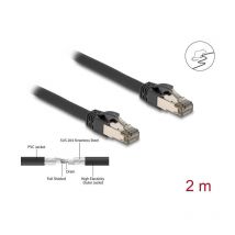 80241 câble de réseau Noir 2 m Cat6a u/ftp (stp) - Delock