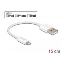 Delock - 83001 câble usb 0,15 m usb 2.0 usb a Micro-USB B/Lightning/Apple 30-pin Blanc
