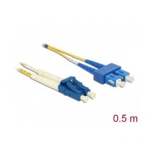 86548 câble de Fibre Optique 0,5 m lc sc OS2 Jaune - Delock