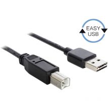 Delock - Cavo usb usb 2.0 Spina usb-a, Spina usb-b 3.00 m Nero connettore applicabile su entrambi i lati, contatti connet