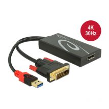 0.3m - dvi 24+1 + USB-A/Displayport 20p - 0,3 m - dvi-d + usb - hdmi - Mâle - Femelle - 3840 x 2160 pixels (62596) - Delock