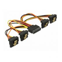 60166 - 0,15 m - 4 x sata 15-pin - sata 15 broches - Male connector / Female connector - Or - Noir - Rouge - Jaune - Delock