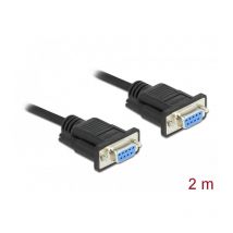 Delock - 86605 - Noir - 2 m - RS-232 Sub-D9 - RS-232 Sub-D9 - Femelle - Femelle