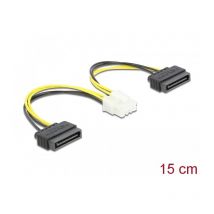 Câble d'alimentation 2 x sata 15 Broches mâle vers 8 Broches eps mâle 15 cm (83020) - Delock