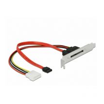 Delock - Slot bracket with 1 x sata 22 pin plug external - SATA-Blende intern/extern - Digital - 0,25 m (90418)