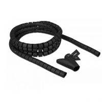Spiralschlauch mit Einziehwerkzeug 2.5 m x 20 mm schwarz - 2,5 m (18836) - Delock