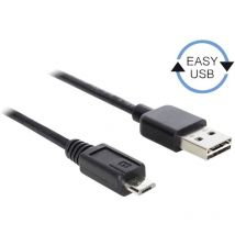 Delock - Cavo usb usb 2.0 Spina usb-a, Spina USB-Micro-B 5.00 m Nero connettore applicabile su entrambi i lati, contatti