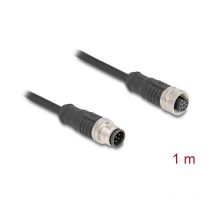 DeLOCK M12 câble A-kodiert 8 Pin prise mâle á femelle PVC 1 m (80803)