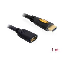 Delock - Rallonge hdmi Fiche mâle hdmi-a, Prise femelle hdmi-a 1.00 m noir 83079 4K uhd, contacts dorés Câble hdmi C670571