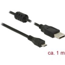 Delock - Cavo usb usb 2.0 Spina usb-a, Spina USB-Micro-B 1.00 m Nero con nucleo in ferrite 84901