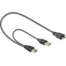 USB-Kabel Y-Anschl USB3.0 Typ a - Micro b St/St 20cm (82909) - Delock
