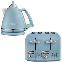 Argento 1.7l Kettle & 4 Slice Toaster Set, Blue - Delonghi