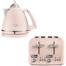 Argento 1.7L Kettle & 4 Slice Toaster Set, Pink - Delonghi