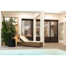 Bain de soleil en résine tressée ronde - modèle Malaga - Delorm